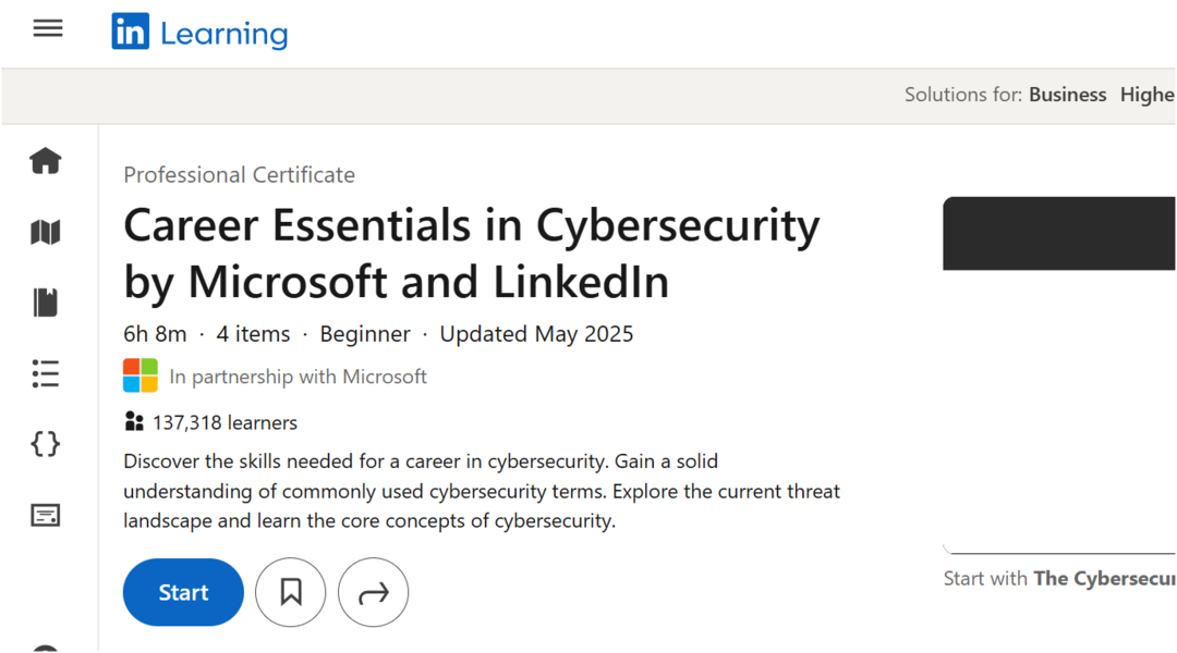 كورس الأمن السيبراني من Microsoft وLinkedIn Learning مجانًا للمبتدئين