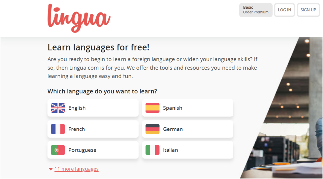 Lingua.com | تعلم اللغات مجانًا أونلاين من خلال القراءة والاستماع والقواعد
