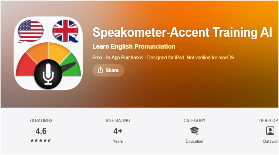 تطبيق Speakometer لتعلم النطق الصحيح وتحسين اللهجة الإنجليزية مجاناً